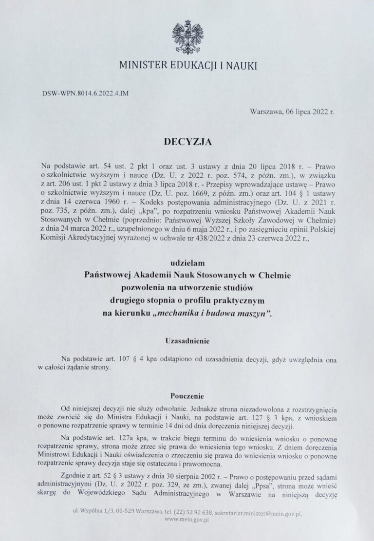 Studia MAGISTERSKIE na kierunku Mechanika i budowa maszyn stały się