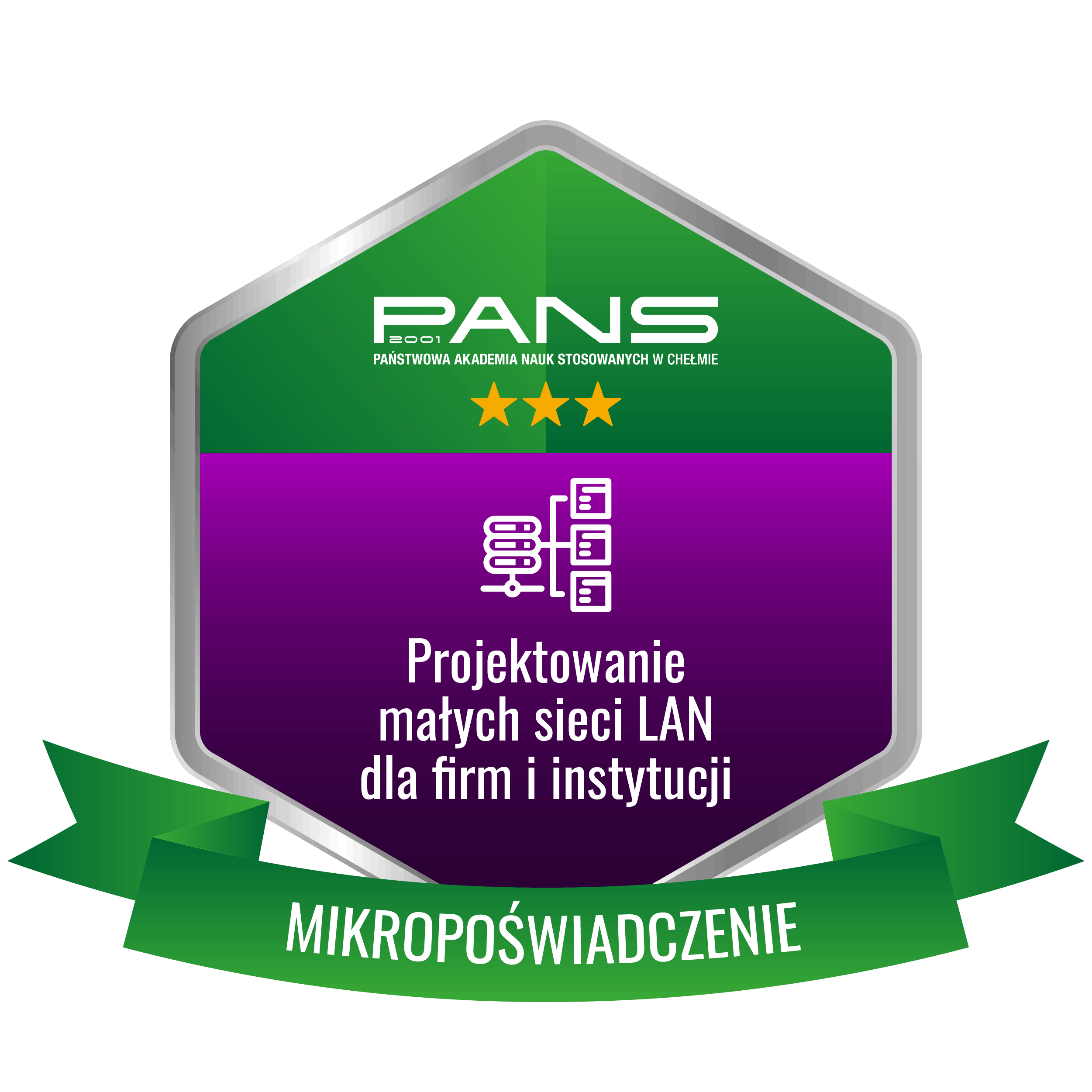 mikropoświadczenie - Projektowanie małych sieci LAN dla firm i instytucji - badage